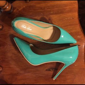 Mint green heels